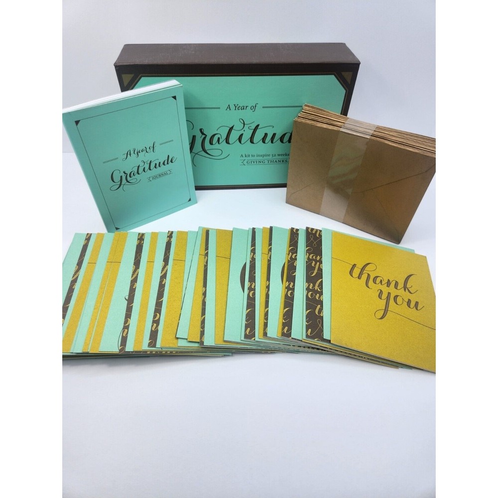 NOTE CARDS STATIONARY 52 CARDS/ENVELOPES AND JOURNAL - YEAR OF GRADITUDE…